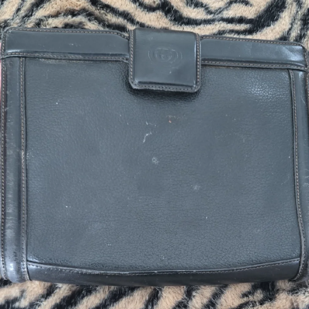 GUCCI Vintage Black GUCCI TOM FORD ERA Leather Men Authentic